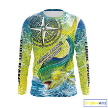 Load image into Gallery viewer, Personalized Mahi Mahi Fishing Shirts Green Scales Compass Performance Tournament Mahi Mahi Jerseys NQS11441