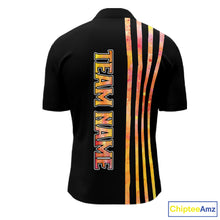 Load image into Gallery viewer, Personalized Watercolor Stripes Retro Bowling Team Shirts For Men, Black Bowling Attire For Men NQS11652