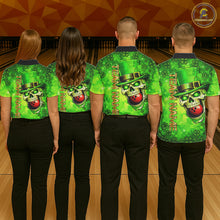 Load image into Gallery viewer, Funny Skull green shamrock pattern Bowling Shirt For Men Custom St Patrick's Day team bowling jerseys NQS11663