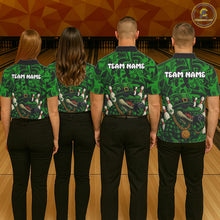 Load image into Gallery viewer, Funny Alligator Bowling Shirts For Women Custom Green graffiti pattern St Patrick Bowling Team Jersey NQS11161