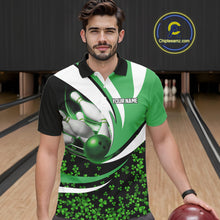 Load image into Gallery viewer, Green shamrock pattern Bowling Shirts For Men custom St Patrick&#39;s Day bowling outfits team jerseys NQS11166