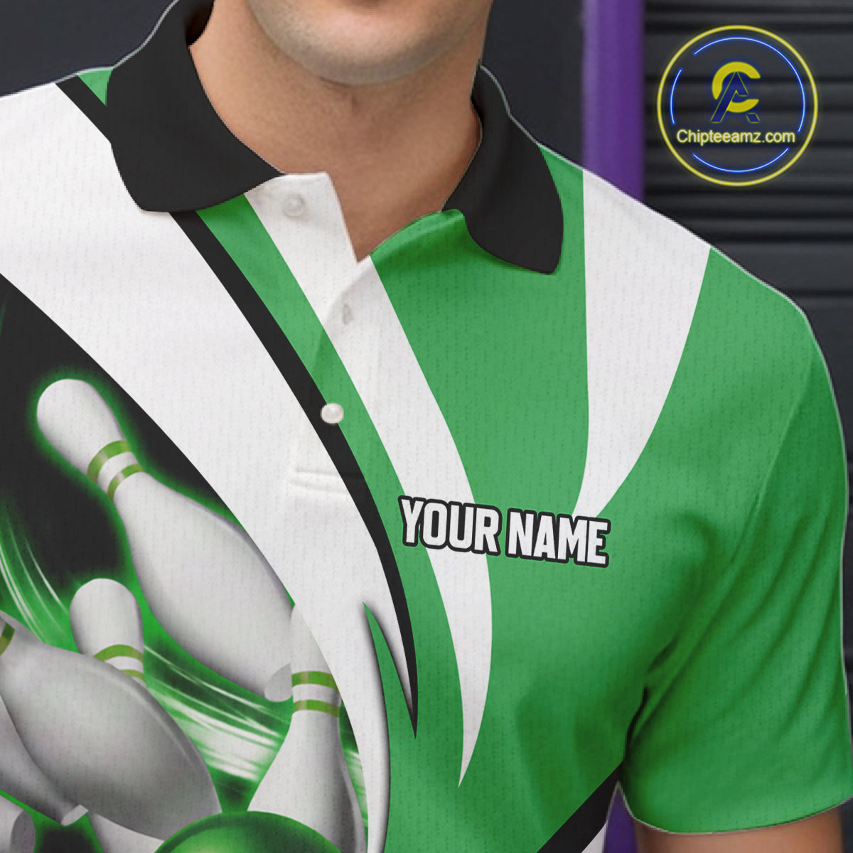 Green shamrock pattern Bowling Shirts For Men custom St Patrick's Day bowling outfits team jerseys NQS11166
