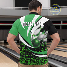 Load image into Gallery viewer, Green shamrock pattern Bowling Shirts For Men custom St Patrick&#39;s Day bowling outfits team jerseys NQS11166