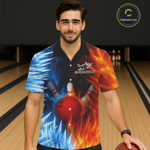 Load image into Gallery viewer, Fire and Ice Pattern Bowling Hawaiian Shirts Custom Flame Team Bowling Jerseys NQS11184