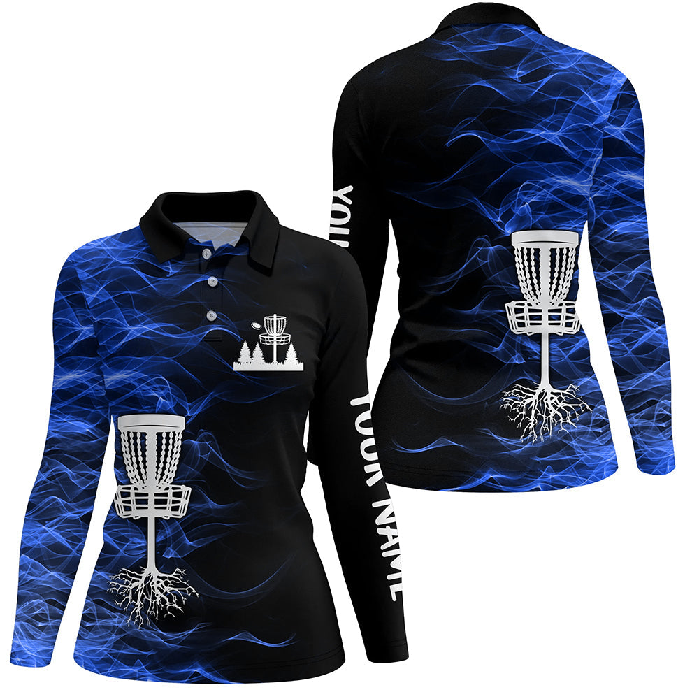 Blue smoke black Women disc golf polo shirts custom team disc golf basket best ladies disc golf wears NQS8942