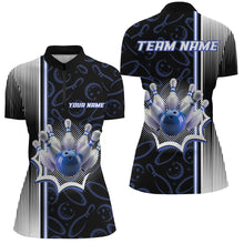 Load image into Gallery viewer, Blue Bowling Camo Custom Bowling Shirts For Women Bowling League Jerseys Bowler Outfit NQS8417