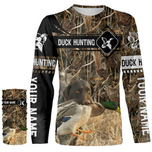 Load image into Gallery viewer, Duck Hunting with German Wirehaired Pointer waterfowl camo Shirts, Personalized Duck Hunting Gifts FSD3726