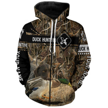 Load image into Gallery viewer, Duck Hunting with German Wirehaired Pointer waterfowl camo Shirts, Personalized Duck Hunting Gifts FSD3726