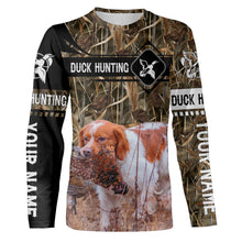 Load image into Gallery viewer, Pheasant Hunting with Brittany dog waterfowl camo Shirts, Personalized Duck Hunting Gifts FSD3727