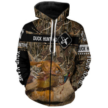 Load image into Gallery viewer, Pheasant Hunting with Vizsla dog waterfowl camo Shirts, Personalized Duck Hunting Gifts FSD3728