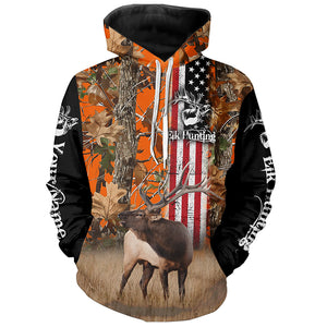 Elk Hunting American Flag Patriotic Custom Name All over print Shirts, Gifts idea for Elk Hunter FSD3077