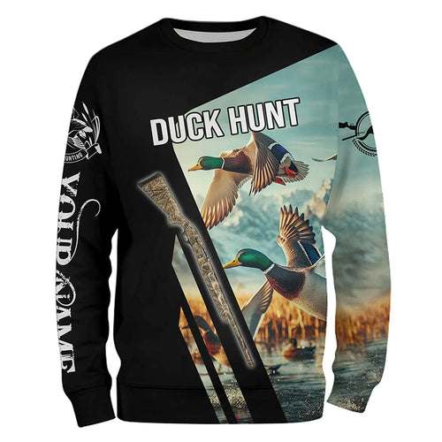 Mallard Duck Hunting Custom name all over print Shirts for Men, Kid - Duck hunting Gifts FSD139