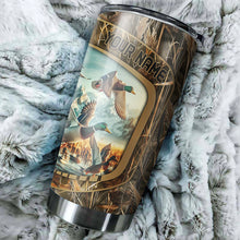 Load image into Gallery viewer, Duck Hunting Waterfowl Camo Custom name Stainless Steel Tumbler Cup - Duck Hunting Gifts Ideas FSD451