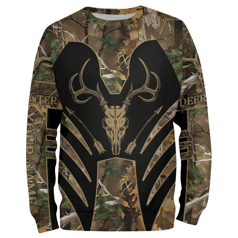 Bow Hunting Deer camouflage Custom Name all over print Shirts, Personalized Hunting Clothes for Men FSD459