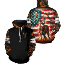 Load image into Gallery viewer, American Flag Deer Buck Hunting All over print Shirts, Personalized Deer Hunting Gift for Men, Women FSD3134