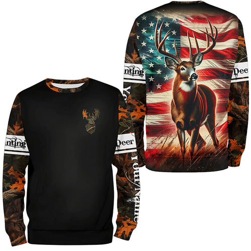 American Flag Deer Buck Hunting All over print Shirts, Personalized Deer Hunting Gift for Men, Women FSD3134