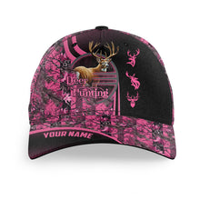 Load image into Gallery viewer, Custom Name Deer hunting Pink camo Hat Adjustable Unisex Hunting Baseball hat FSD3139