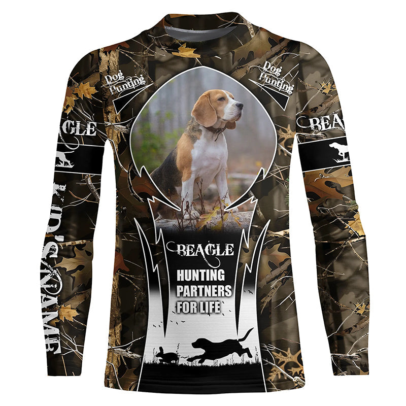 Beagle Hunting Dog Custom Dog Photo and Name Camouflage Shirts, Personalized Beagle Dog Shirts FSD1033