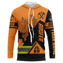Load image into Gallery viewer, Roofing custom Name UV Protection orange Shirts for Roofer Contractors, Roofing Expert FSD4058