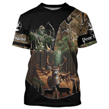 Load image into Gallery viewer, Deer Hunting Gripm Reaper Camouflage Custom Name all over print Shirts, Deer Hunting Gifts Shirt FSD760