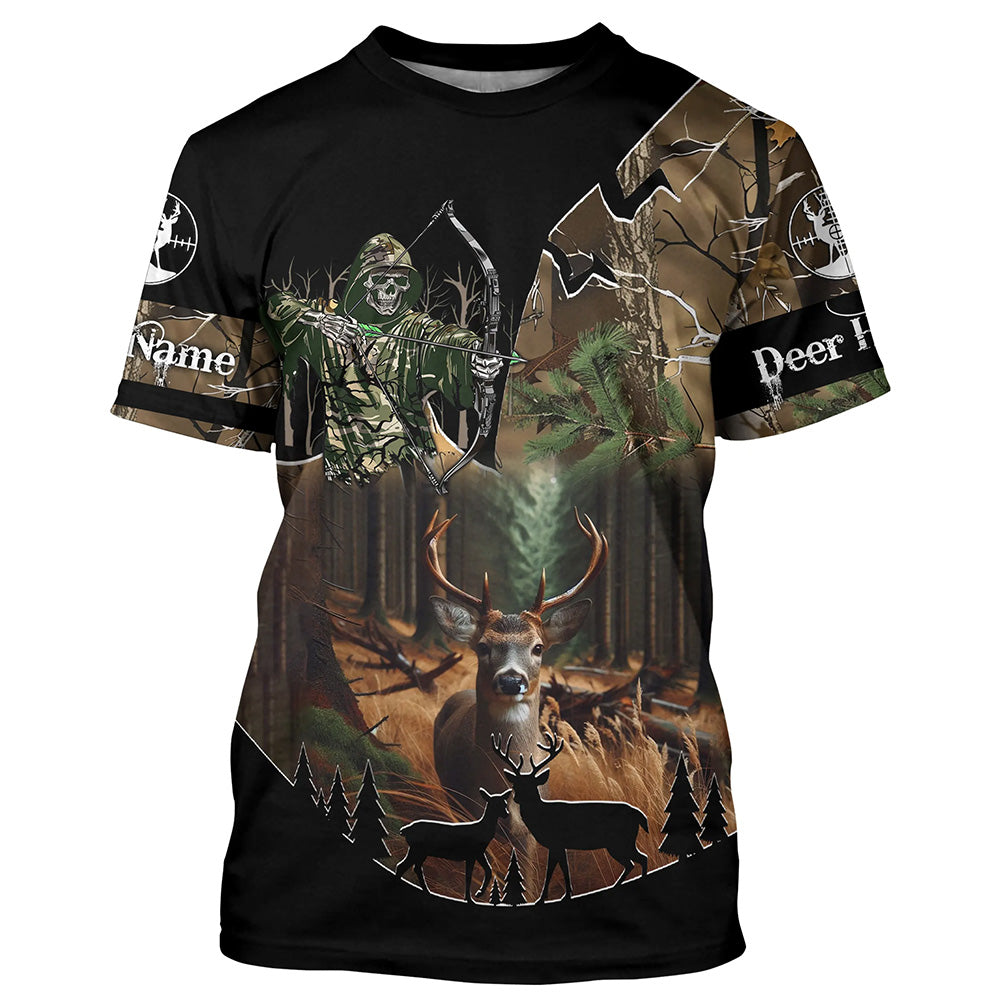 Deer Hunting Gripm Reaper Camouflage Custom Name all over print Shirts, Deer Hunting Gifts Shirt FSD760