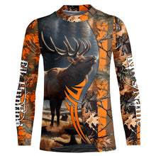 Load image into Gallery viewer, Elk hunting Orange camouflage custom Name all over print Shirts, Personalized gifts for hunter FSD1825