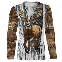 Load image into Gallery viewer, Deer Buck American Flag Custom Name 3D All over printed Shirts, Deer Hunting Shirt, Personalized Hunting Gifts - FSD2987