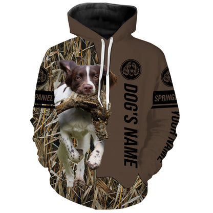 English Springer Spaniel Hunting Dog Custom Name Camo Shirts, Hunting Gifts FSD4079KYC