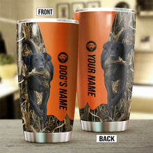 Load image into Gallery viewer, Black Labrador Retriever Birds &amp; Deer shed Hunting Dog Custom name Stainless Steel Tumbler Cup FSD4284