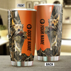 Yellow Labrador Retriever Birds & Deer shed Hunting Dog Custom name Stainless Steel Tumbler Cup FSD4287