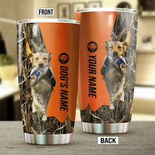 Load image into Gallery viewer, Yellow Labrador Retriever Birds &amp; Deer shed Hunting Dog Custom name Stainless Steel Tumbler Cup FSD4287