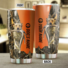 Load image into Gallery viewer, Yellow Labrador Retriever Birds &amp; Deer shed Hunting Dog Custom name Stainless Steel Tumbler Cup FSD4287