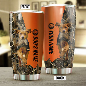 Fox Red Labrador Retriever Birds & Deer shed Hunting Dog Custom name Stainless Steel Tumbler Cup FSD4290