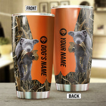 Load image into Gallery viewer, Silver Labrador Retriever Birds &amp; Deer shed Hunting Dog Custom name Stainless Steel Tumbler Cup FSD4291