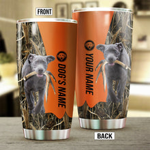 Load image into Gallery viewer, Silver Labrador Retriever Birds &amp; Deer shed Hunting Dog Custom name Stainless Steel Tumbler Cup FSD4291