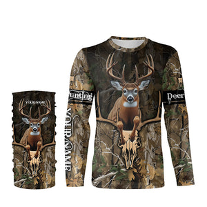 Deer Hunting Big Buck Jumping Camouflage Custom Name all over print Shirts, Deer Hunting Gifts FSD745