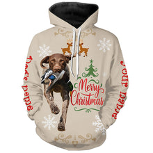 Load image into Gallery viewer, Christmas German Shorthaired Pointer Hunting Dog Custom Name Shirts, Gifts for Hunters FSD4610