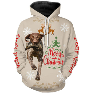 Christmas German Shorthaired Pointer Hunting Dog Custom Name Shirts, Gifts for Hunters FSD4610