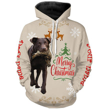 Load image into Gallery viewer, Christmas Chocolate Labrador Retriever Hunting Dog Custom Name Shirts, Gifts for Hunters FSD4611