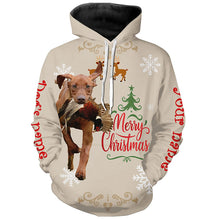 Load image into Gallery viewer, Christmas Vizsla Hunting Dog Custom Name Shirts, Gifts for Hunters FSD4617