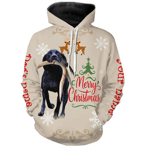 Christmas Black German Shorthaired Pointer Hunting Dog Custom Name Shirts, Gifts for Hunters FSD4618