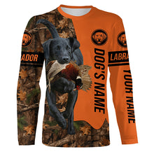 Load image into Gallery viewer, Pheasant Hunting with Dogs Black Labs Customize Name Shirts for Bird Hunter, Labrador Retriever shirt FSD4027