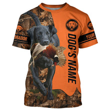 Load image into Gallery viewer, Pheasant Hunting with Dogs Black Labs Customize Name Shirts for Bird Hunter, Labrador Retriever shirt FSD4027