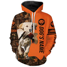 Load image into Gallery viewer, Pheasant Hunting with Dogs Yellow Labs Customize Name Shirts for Bird Hunter, Labrador Retriever shirt FSD4028