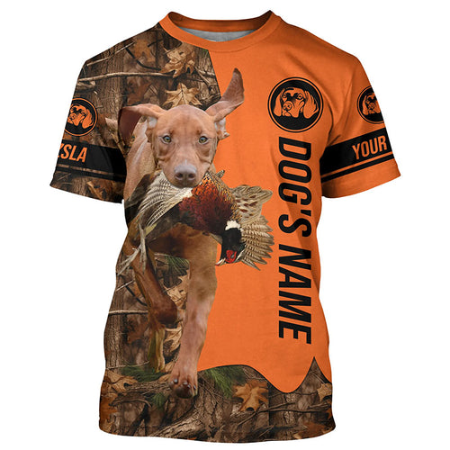 Pheasant Hunting with Dogs Vizsla customize Name Shirts for Bird Hunter, Vizsla dog shirt FSD4032