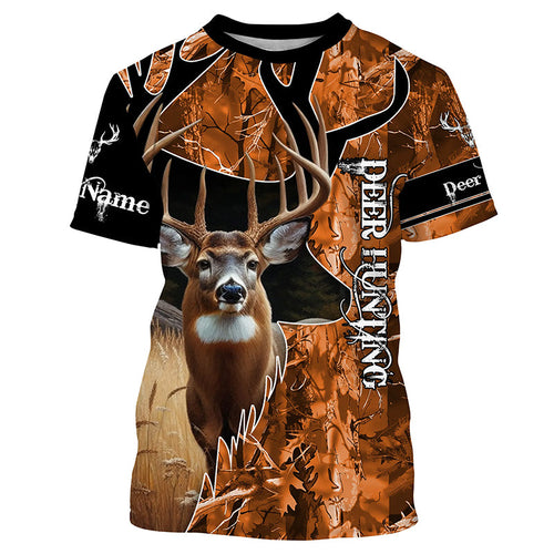 Deer Hunting Orange camouflage Custom name Shirts, Deer hunting shirt, Gifts for hunters FSD189