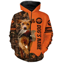 Load image into Gallery viewer, Pheasant Hunting with Dog Fox red Labs Customize Name Shirts for Bird Hunter, pheasant hunter FSD4036