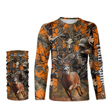 Load image into Gallery viewer, Deer Bow Hunting Orange camouflage Custom Name Shirts, Personalized Deer Hunting Clothes FSD352