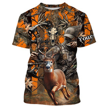 Load image into Gallery viewer, Deer Bow Hunting Orange camouflage Custom Name Shirts, Personalized Deer Hunting Clothes FSD352