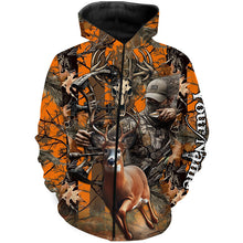 Load image into Gallery viewer, Deer Bow Hunting Orange camouflage Custom Name Shirts, Personalized Deer Hunting Clothes FSD352